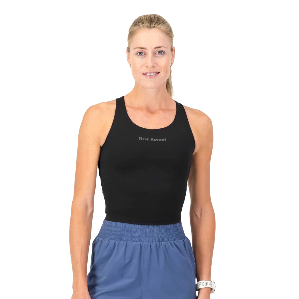 First Ascent Corefit Supportive Crop Top - Women's (X Small, Black)